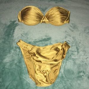VTG Gottex Shimmering Gold 2 pc swimsuit🕶